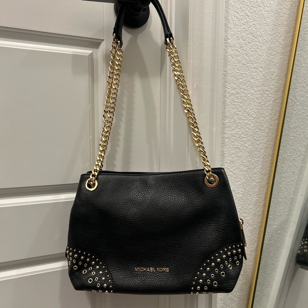 Michael Kors Black Studded Shoulder Bag